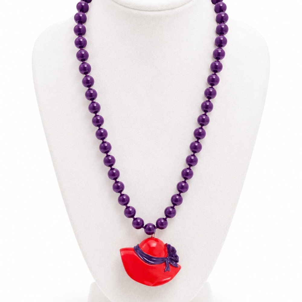 Red Hat Society Thematic Pendant Necklace